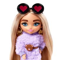 barbie extra - Barbie Extra mini lėlė languotu švarkeliu - 4 nuotrauka