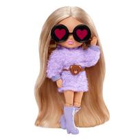 barbie extra - Barbie Extra mini lėlė languotu švarkeliu - 5 nuotrauka