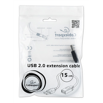 usb extension cable - Gembird Cable USB / USB 0.15m Black - 2 nuotrauka