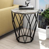 46 57 - Kalune Design Šoninis stalas Sofya - Baltas Marble - 2 nuotrauka