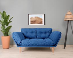 melyna sofa lova - Kalune Design 3-sėdynė sofa-lova Nina Daybed - Parliament Mėlyna GR108 - 6 nuotrauka