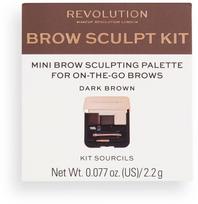 palete - Antakių paletė Makeup Revolution Brow Sculpt 2.2 g, Dark Brown - 5 nuotrauka
