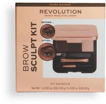 palete - Antakių paletė Makeup Revolution Brow Sculpt 2.2 g, Dark Brown - 6 nuotrauka