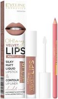 Eveline Oh My Lips Liquid Matt Lipstick & Contour Lip Liner lūpų dažų ir pieštuko rinkinys - 11 Cookie Milkshake