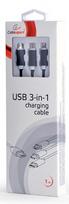 charging cable in 3 in 1 usb c - Cablexpert USB 3-in-1 Charging Cable CC-USB2-AM31-1M Black - 2 nuotrauka
