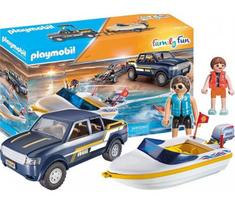 Konstruktorius Playmobil Family Fun Pick-Up With Speedboat, 66 vnt.