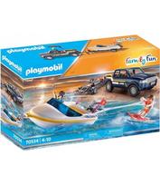 motoriniams - Konstruktorius Playmobil Family Fun Pick-Up With Speedboat, 66 vnt. - 2 nuotrauka