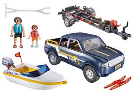 motoriniams - Konstruktorius Playmobil Family Fun Pick-Up With Speedboat, 66 vnt. - 3 nuotrauka
