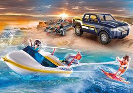 motoriniams - Konstruktorius Playmobil Family Fun Pick-Up With Speedboat, 66 vnt. - 6 nuotrauka