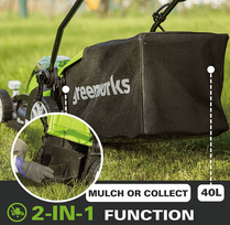 vejapjoves greenworks -  Greenworks G40LM35K2x - 7 nuotrauka