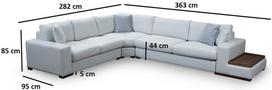 Pirkti Kampinė sofa Hanah Home Loop 21, šviesiai pilka, universalus, 363 x 95 x 85 cm - Photo 10