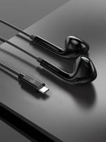 usb c laidines ausines - Tellur Basic Urbs Black (Juodos) - 3 nuotrauka