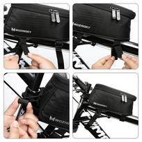 deklas ant rankos - Wozinsky Bike Front Storage Bag Bicycle Frame Phone Case 6.5'' 1.5l Black - 7 nuotrauka