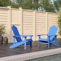 Sodo adirondack kėdės, 2vnt., mėlynos spalvos, hdpe