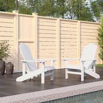 Sodo adirondack kėdės, 2vnt., baltos spalvos, hdpe