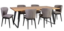 stalas su 6 kedem - Home4you Lisbon K18101 Grey/Black - 1 nuotrauka