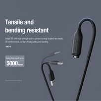 usb data cable - Įkrovimo laidas Nillkin USB Data and Charging Cable for Garmin Watch, juoda - 4 nuotrauka