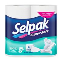  SELPAK, 3 sl., 18.6 m ilgio, 4 vnt./pak., balta sp.