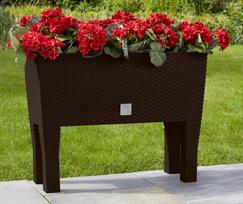 prosperplast rato - Plastikinis vazonas RATO CASE HIGH, su kojelėmis, rudos sp., 60 x 25 x 46 cm - 4 nuotrauka