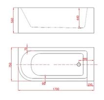 vonia masterjero - Masterjero K29775R, 1700 mm x 750 mm x 560 mm, dešininė - 3 nuotrauka