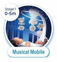 karuseles - Lovytės karuselė Bkids 3in1 Projector Musical Mobile - 6 nuotrauka