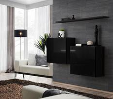 sekcija juoda - ASM Switch SB I Hanging Cabinet/Shelf Set Black - 2 nuotrauka