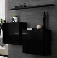 sekcija juoda - ASM Switch SB I Hanging Cabinet/Shelf Set Black - 3 nuotrauka
