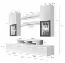 sekcija juoda - ASM Mini Living Room Wall Unit Set LED Black - 2 nuotrauka