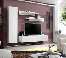 ASM Fly G Living Room Wall Unit Set White/White Glass