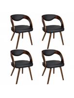 islenkta mediena - Valgomojo kėdė VLX Bent Wood 270039, ruda/juoda, 4 vnt. - 2 nuotrauka