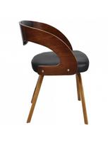 islenkta mediena - Valgomojo kėdė VLX Bent Wood 270039, ruda/juoda, 4 vnt. - 5 nuotrauka
