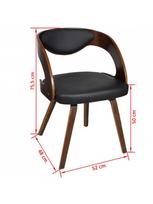 islenkta mediena - Valgomojo kėdė VLX Bent Wood 270039, ruda/juoda, 4 vnt. - 7 nuotrauka
