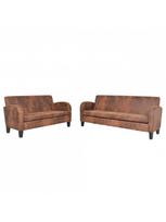 sofos dirbtines odos - Sofa VLX 2 Piece Set 275226, ruda, 70 x 139 x 76 cm - 2 nuotrauka