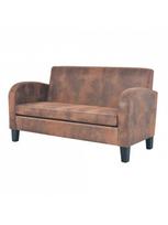 sofos dirbtines odos - Sofa VLX 2 Piece Set 275226, ruda, 70 x 139 x 76 cm - 5 nuotrauka
