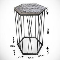 juodas marmuro kavos staliukai - Staliukas Kalune Design Cetrus, juoda/balta - 6 nuotrauka