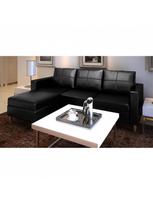 Kampinė sofa VLX 3-Seater 241979, juoda, 188 x 122 x 77 cm
