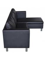 sofa kampine oda - Kampinė sofa VLX 3-Seater 241979, juoda, 188 x 122 x 77 cm - 5 nuotrauka
