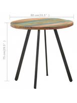 pigu lt valgomojo stalai - Valgomojo stalas VLX Solid Reclaimed Wood 320484, rudas/juodas, 800 mm x 800 mm x 750 mm - 4 nuotrauka