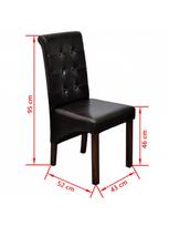 kedes - Valgomojo kėdė VLX Faux Leather 60622, ruda, 2 vnt. - 8 nuotrauka