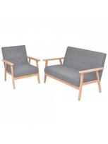 Sofa VLX 2 Piece Set 272220, šviesiai pilka, 67 x 113.5 x 73.5 cm