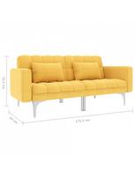 sofa lova 175 cm - Sofa-lova VLX Fabric 247218, geltona, 175.5 x 84 x 79.5 cm - 8 nuotrauka