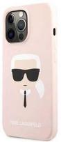 iphone 13 silikoninis deklas apple - Karl Lagerfeld "KLHCP13LSLKHP Liquid Silicone Karl Head Case iPhone 13 Pro" Pink - 4 nuotrauka