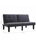 dviviete sofa - Sofa VLX 2-Seater Fabric 284748, tamsiai pilka, 133 x 73 x 71 cm - 10 nuotrauka