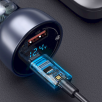 automobilinis ikroviklis 65w - Baseus TZCCKX-0G, USB/USB-C, juoda - 2 nuotrauka