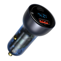 automobilinis ikroviklis 65w - Baseus TZCCKX-0G, USB/USB-C, juoda - 6 nuotrauka