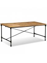 Valgomojo stalas VLX Solid Mango Wood 243993, rudas/juodas, 1800 mm x 900 mm x 760 mm