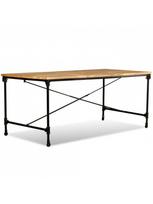 masyvo stalas 1800 - Valgomojo stalas VLX Solid Mango Wood 243993, rudas/juodas, 1800 mm x 900 mm x 760 mm - 2 nuotrauka