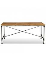 masyvo stalas 1800 - Valgomojo stalas VLX Solid Mango Wood 243993, rudas/juodas, 1800 mm x 900 mm x 760 mm - 3 nuotrauka