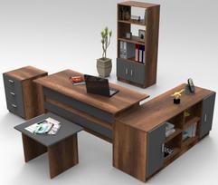 Baldų komplektas Kalune Design VO15, rudas/pilkas