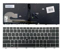 hp 840 klaviatura - Klaviatūra HP: EliteBook 840 G5 846 G5 745 G5 (sidabrinė, su apšvietimu) - 2 nuotrauka